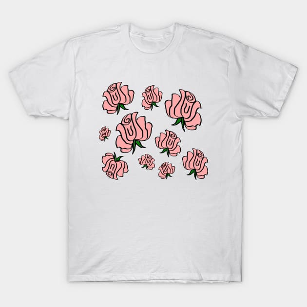 Light pink colour roses T-Shirt by RAK20